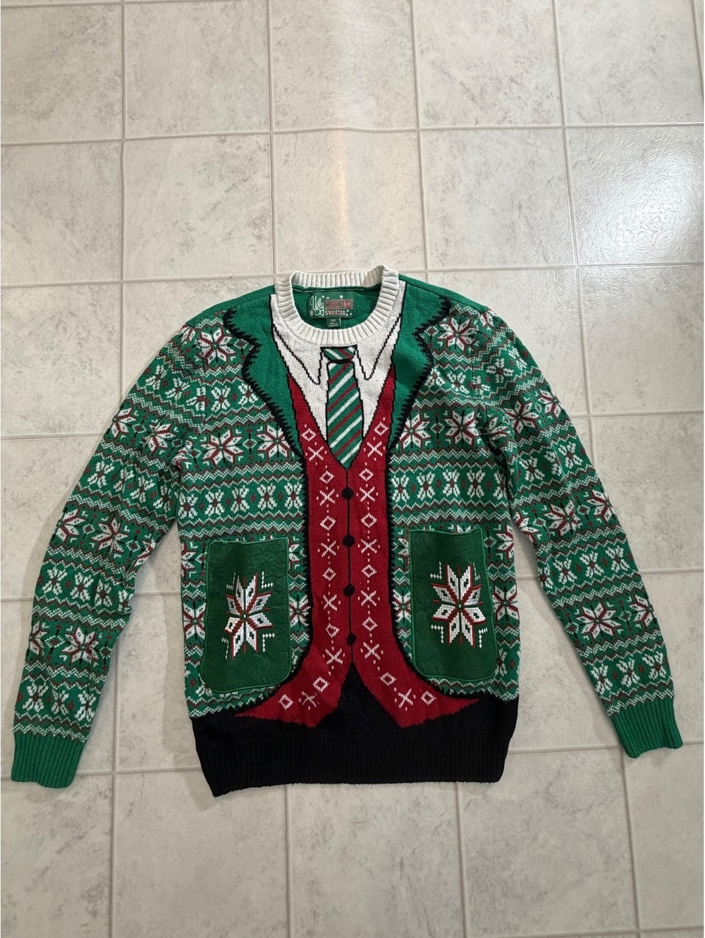 Ugly Christmas Sweater cardigan print pullover sweater M M